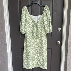 Floral Green Dress NWOT